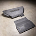 Juggernaut Ford Ranger engine skid plate, product angle shot showing the aluminum plate and oil access panel