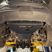 Juggernaut Mercedes Sprinter AWD engine skid plate installed underneath the van