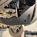 Juggernaut Mercedes Sprinter AWD skid plate package, close-up of engine skid plate