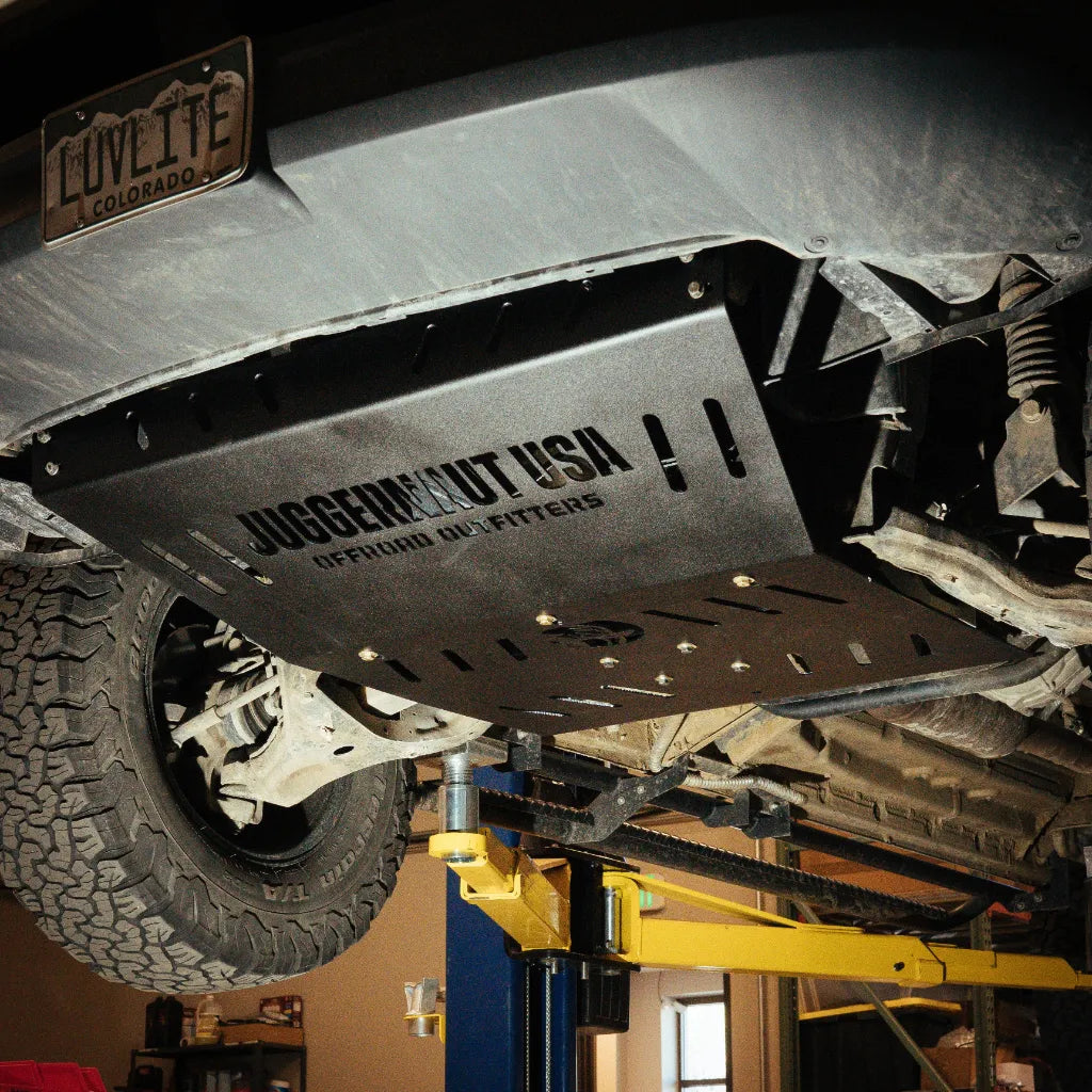 Juggernaut Mercedes Sprinter 4x4 engine and transmission skid plate, oil change access cutout