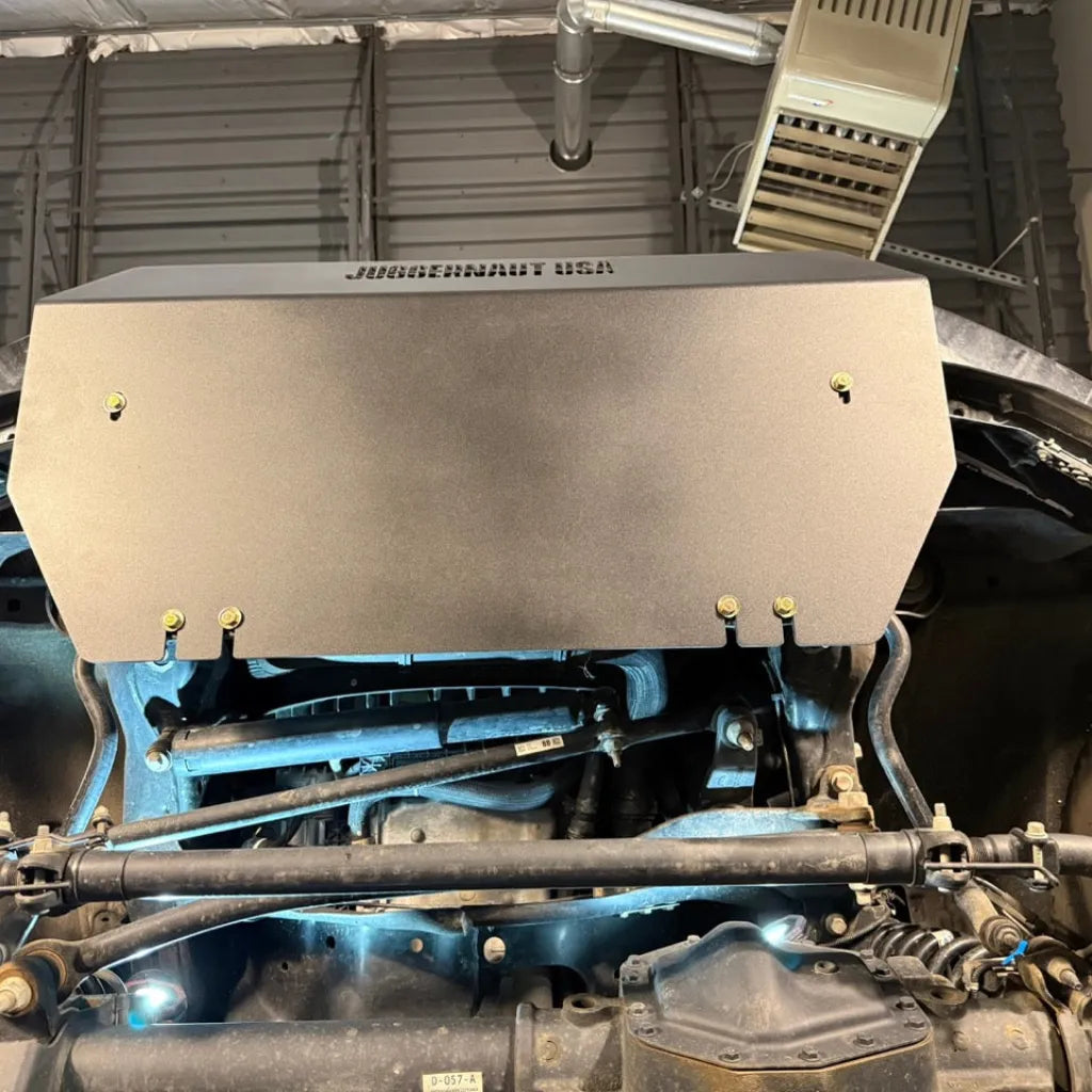 Juggernaut Super Duty Front Valance Skid Plate mounting bracket detail