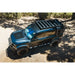 Land Rover Defender 110 with Leitner ACS ROOF platform rack, overhead view on trail