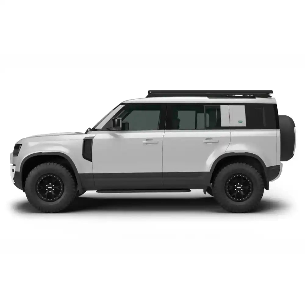 Land Rover Defender 110 with Leitner ACS ROOF over cab rack, side profile
