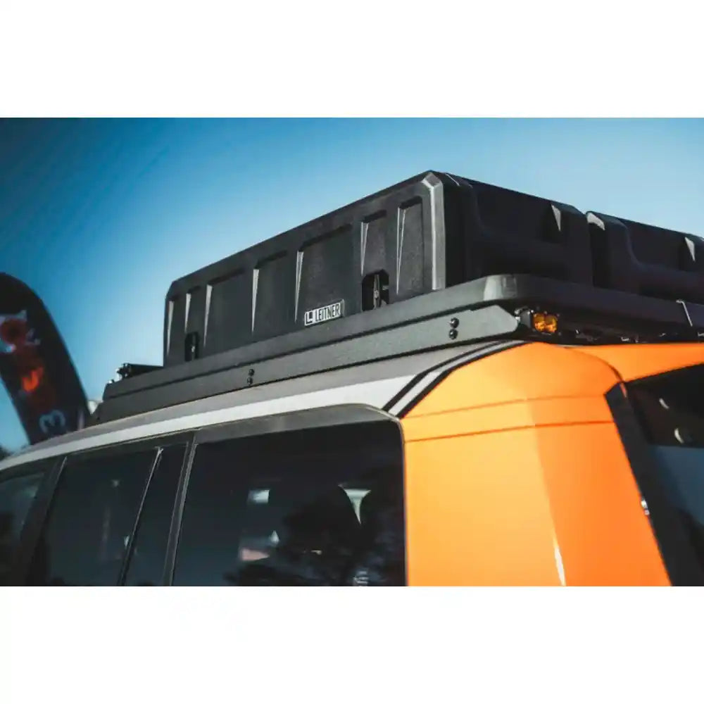 GearPOD ROOF storage box on Leitner ACS ROOF rack, Land Cruiser LC250 side close-up