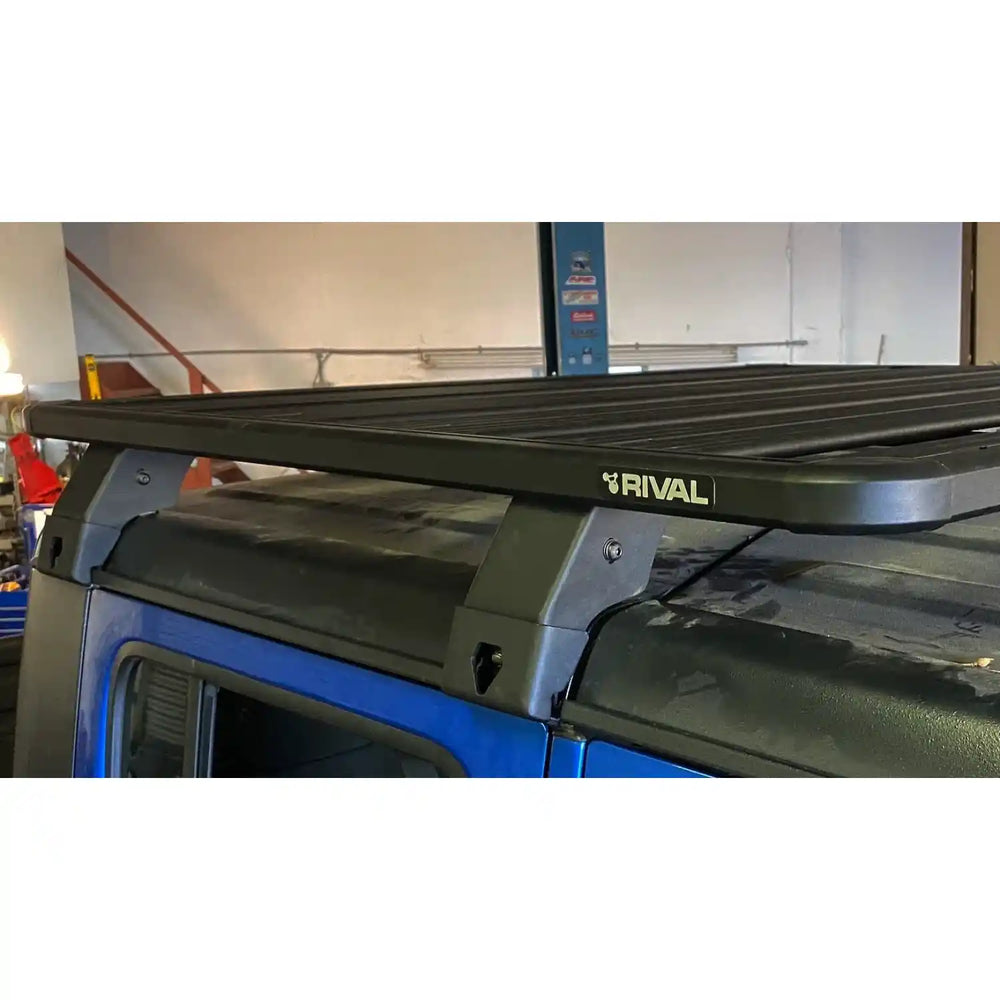 mounted side view of Rival roof rack