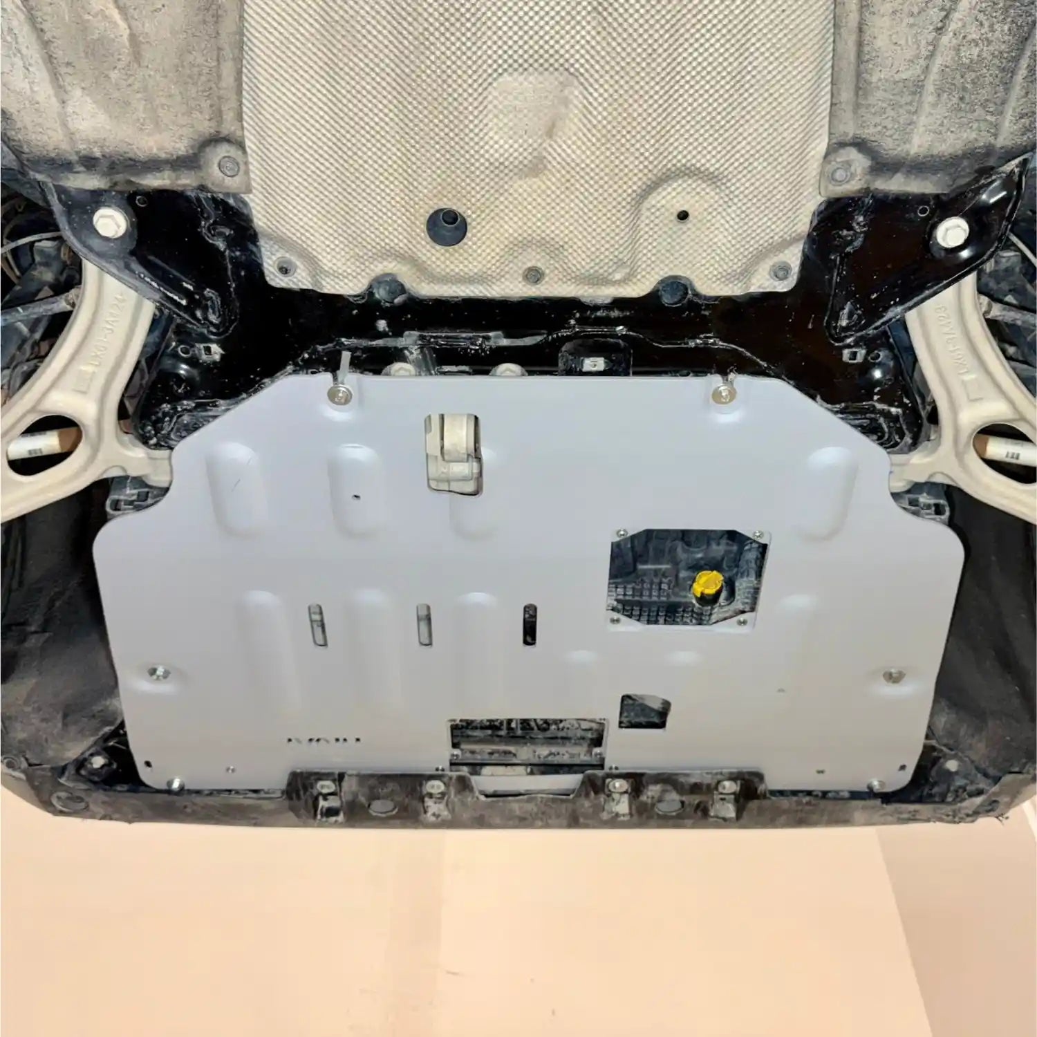 mounted view of Rival Engine Skid plate for Ford