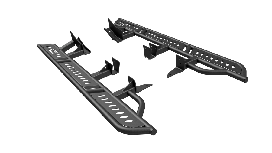Nissan Frontier, CBI Rock Sliders - Angled View