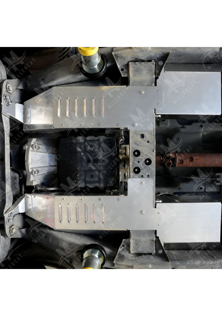 Underbody view of NV1500 with mounted MillerCat Cat Shield