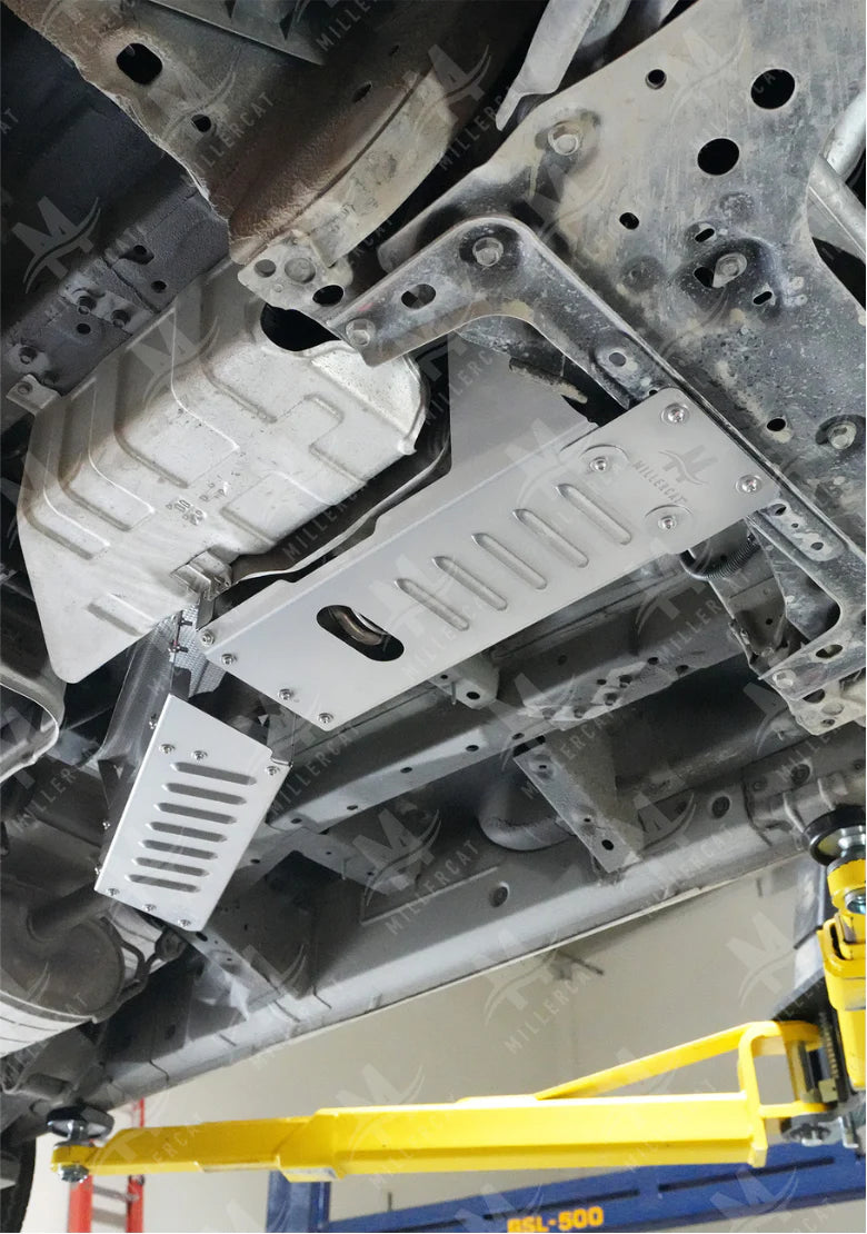 underbody view with mounted cat shield