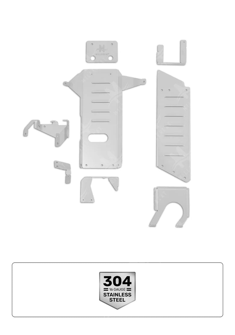 Set of Cat Shield components on a white background with '304 Stainless Steel' label.