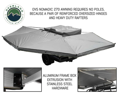 Overland Vehicle Nomadic Awning 270 Awning & Wall 1, 2, & 3, Mounting Brackets - Driverside Details