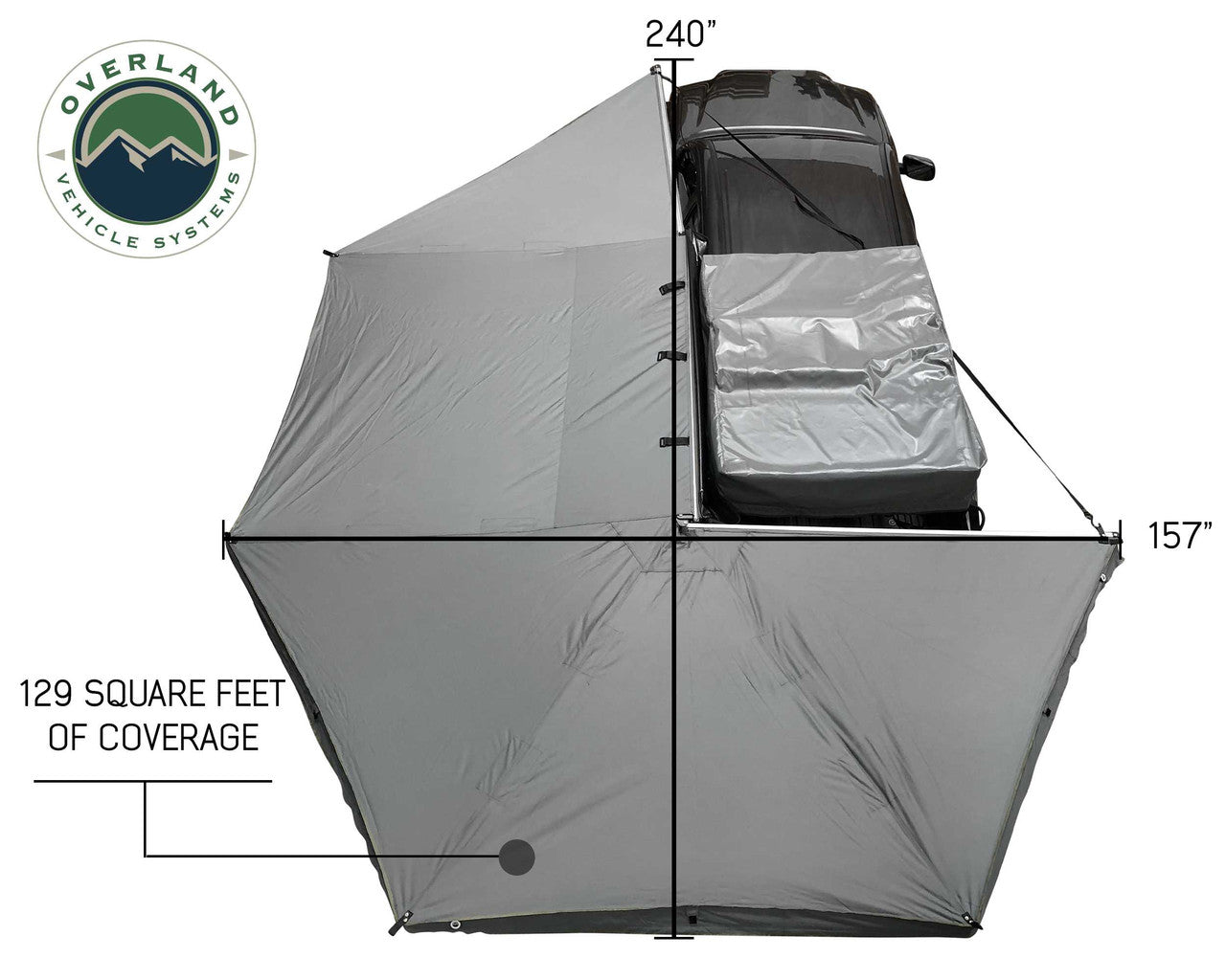 Overland Vehicle Nomadic Awning 270 Awning & Wall 1, 2, & 3, Mounting Brackets - Driverside Preview
