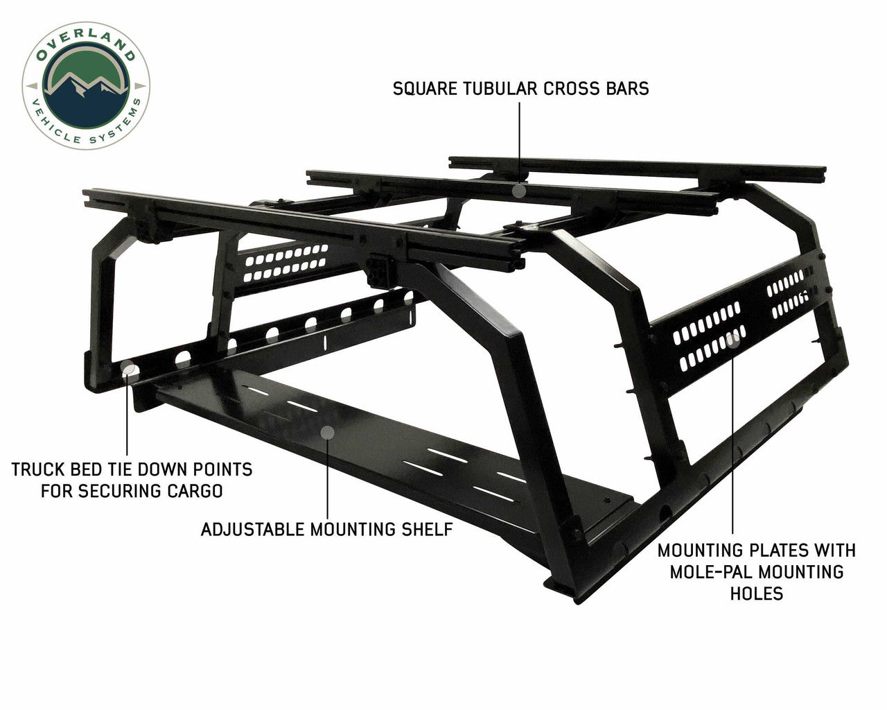 Overland Vehicle Systems Discovery Rack -Mid Size Truck Short Bed Details