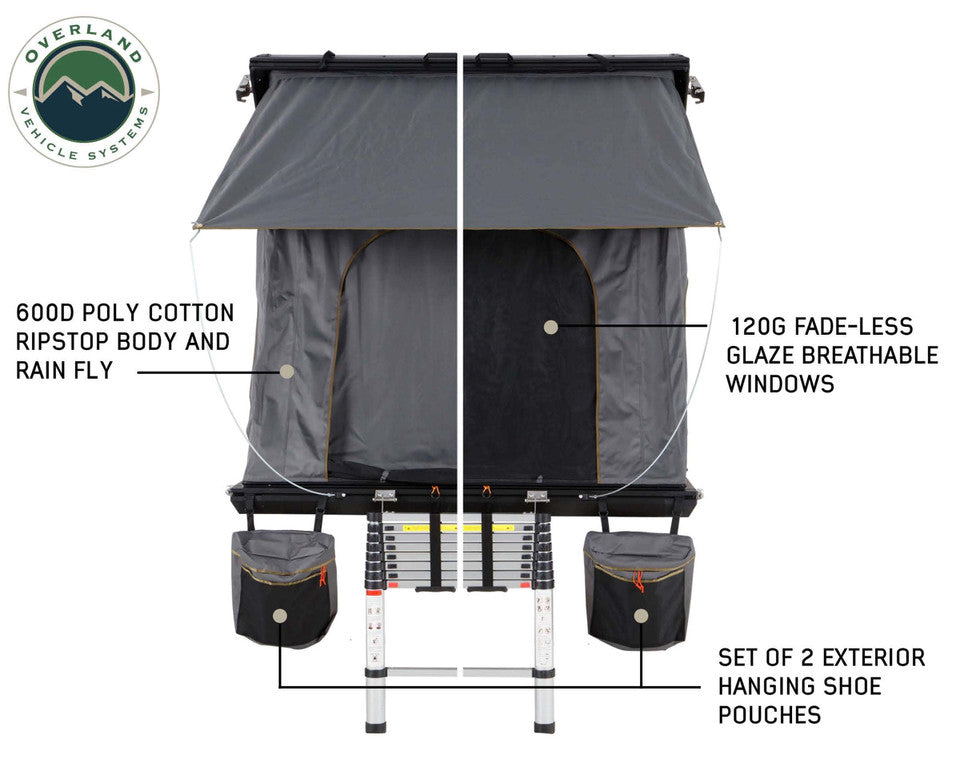 Overland Vehicle Systems Mamba 3 Clam Shell Roof Top Tent details