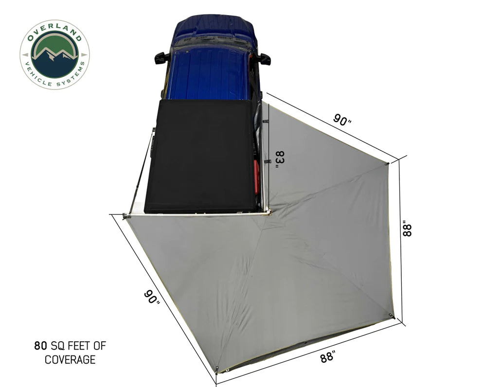 Overland Vehicle Systems Nomadic 270 LT Awning in Dark Gray