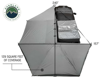 Overland Vehicle Systems Nomadic Awning 270 Degree - Driver Side Dark Gray Awning With Black Cover Preview
