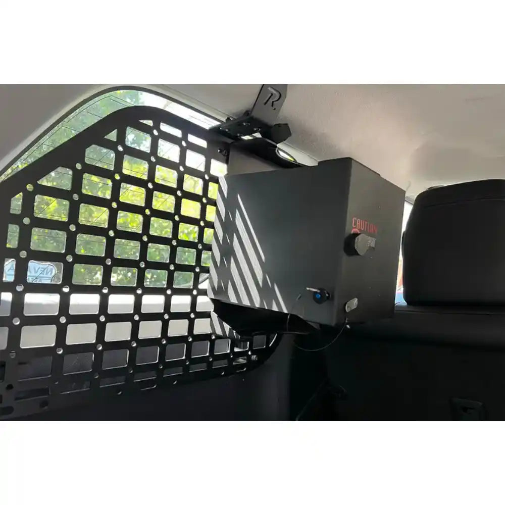 Rago 5th Gen 4Runner Molle panel with storage shelf installed