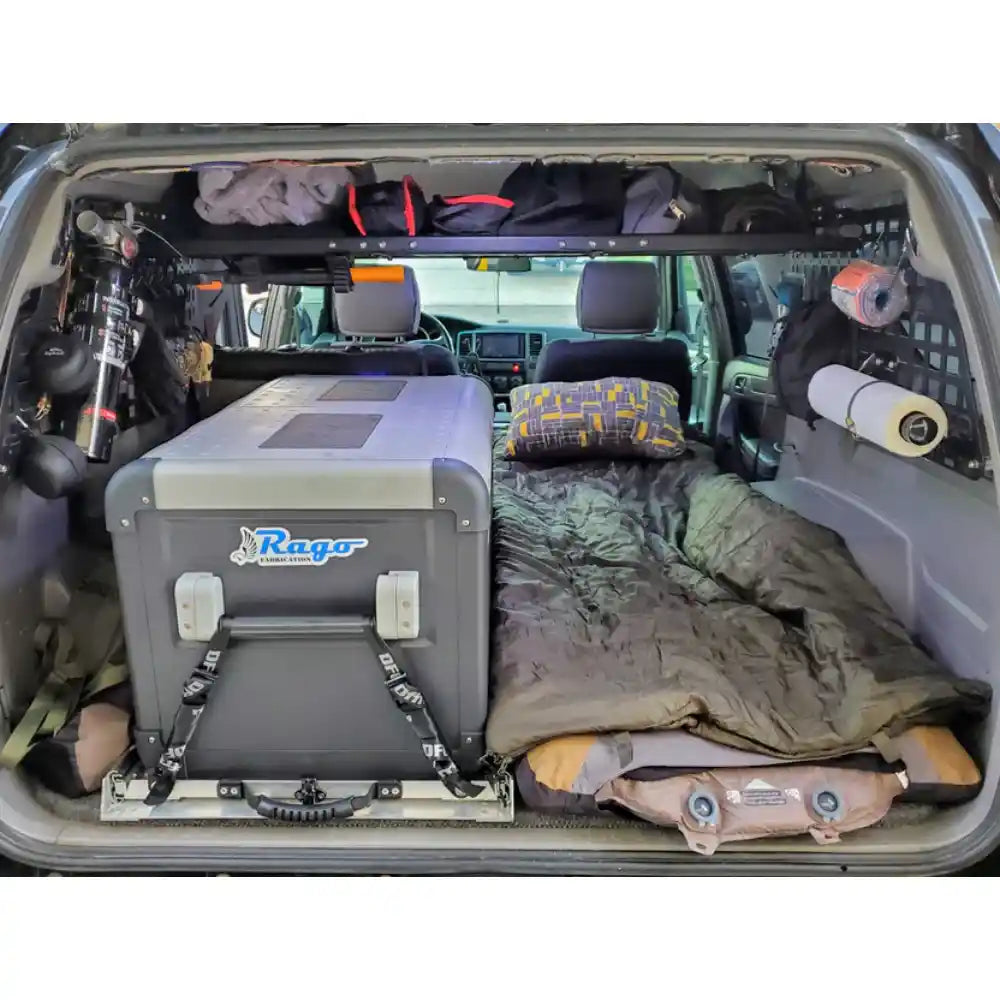 Rago 4Runner Molle storage shelf above fridge in cargo area