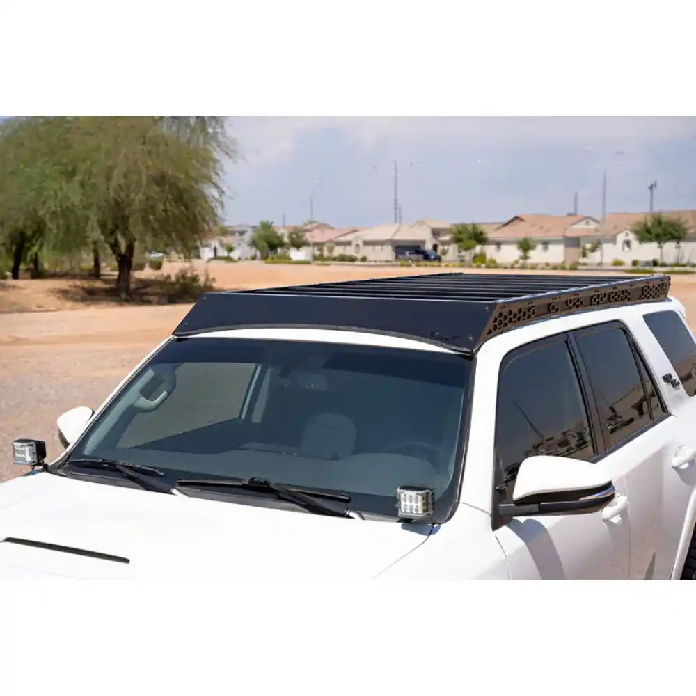Rago roof rack solid front fairing over 4Runner windshield, low angle