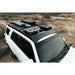 Rago roof rack with gear on 5th Gen 4Runner, elevated front angle