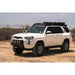 White 2010-2024 Toyota 4Runner with Rago light pocket roof rack, front three-quarter