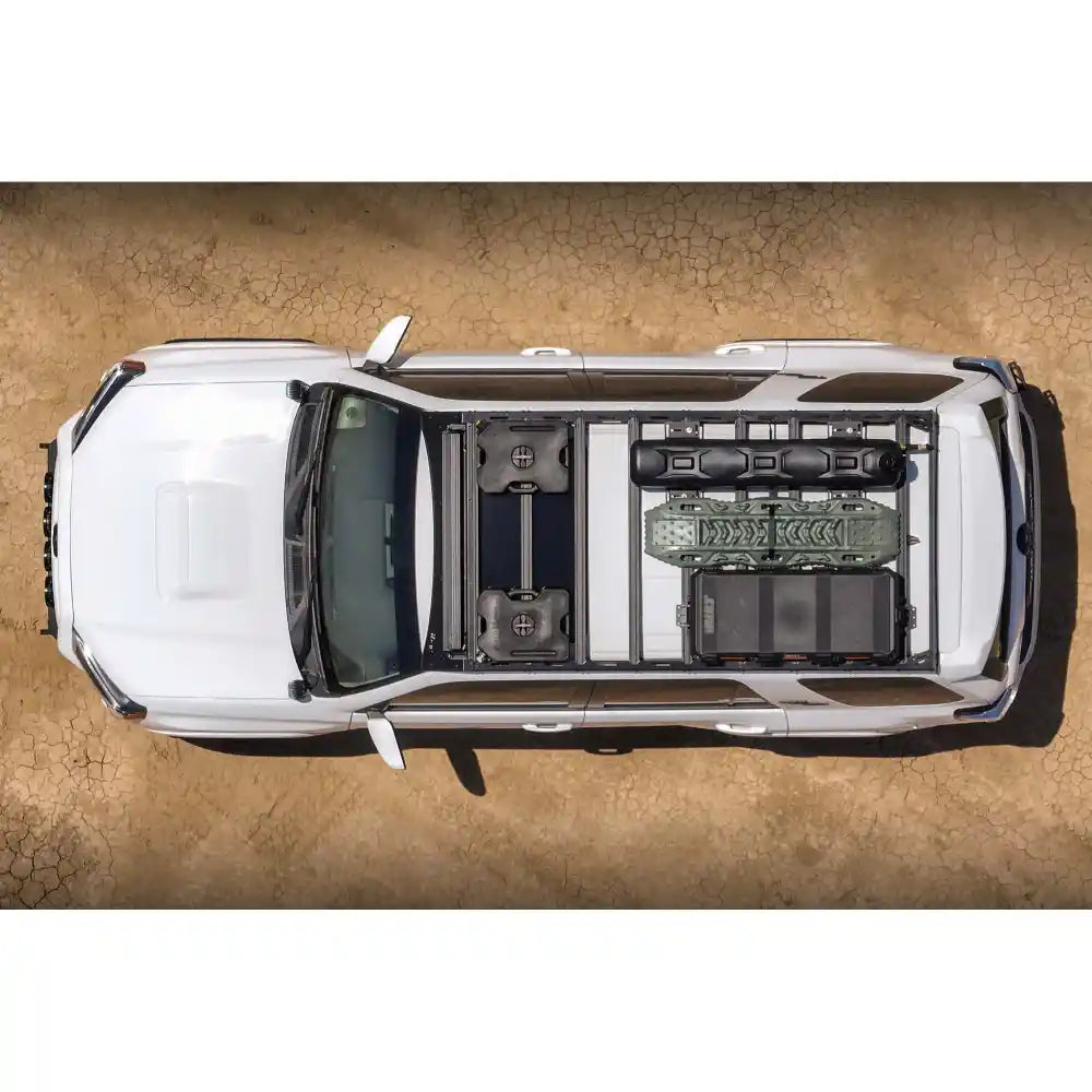 Rago light pocket roof rack on 4Runner, overhead top view