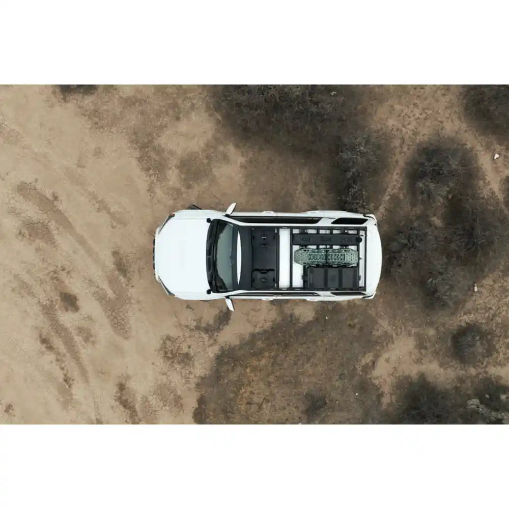 Overhead drone view of 5th Gen 4Runner with Rago roof rack