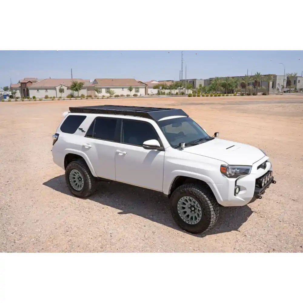5th Gen Toyota 4Runner with Rago roof rack, rear three-quarter