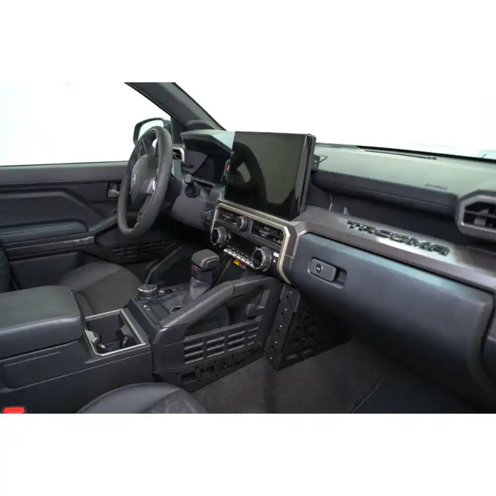 Rago center console Molle panels installed, interior side view
