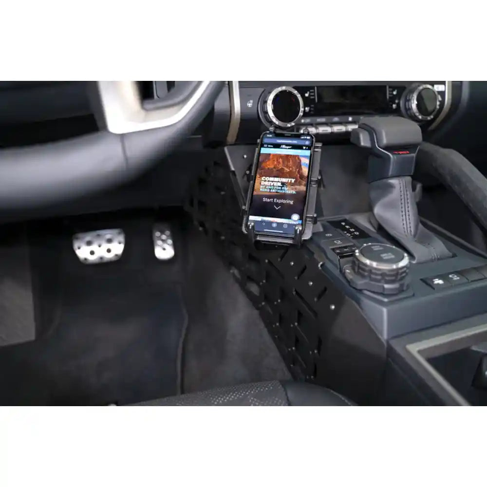 Rago center console Molle panels with phone mounted