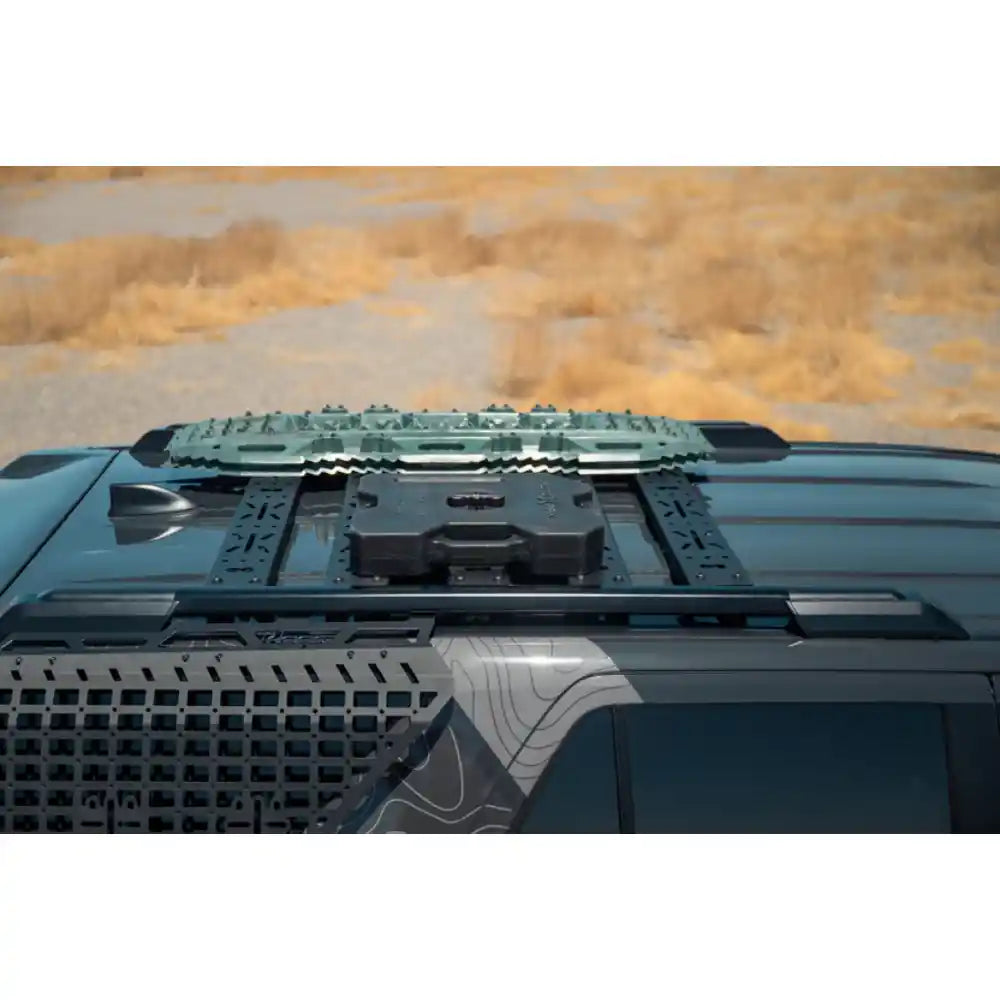 Rago crossmembers loaded with gear on 6th Gen 4Runner, front angle