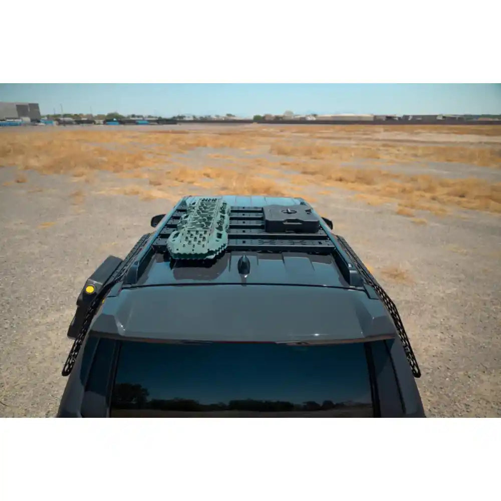 Rago crossmembers loaded with gear on 4Runner, rear elevated view