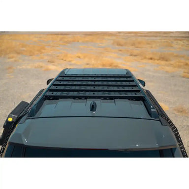 Rago crossmembers on 6th Gen 4Runner factory rails, rear view in desert
