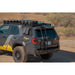6th Gen 4Runner with Rago hatch ladder and loaded roof rack, rear three-quarter
