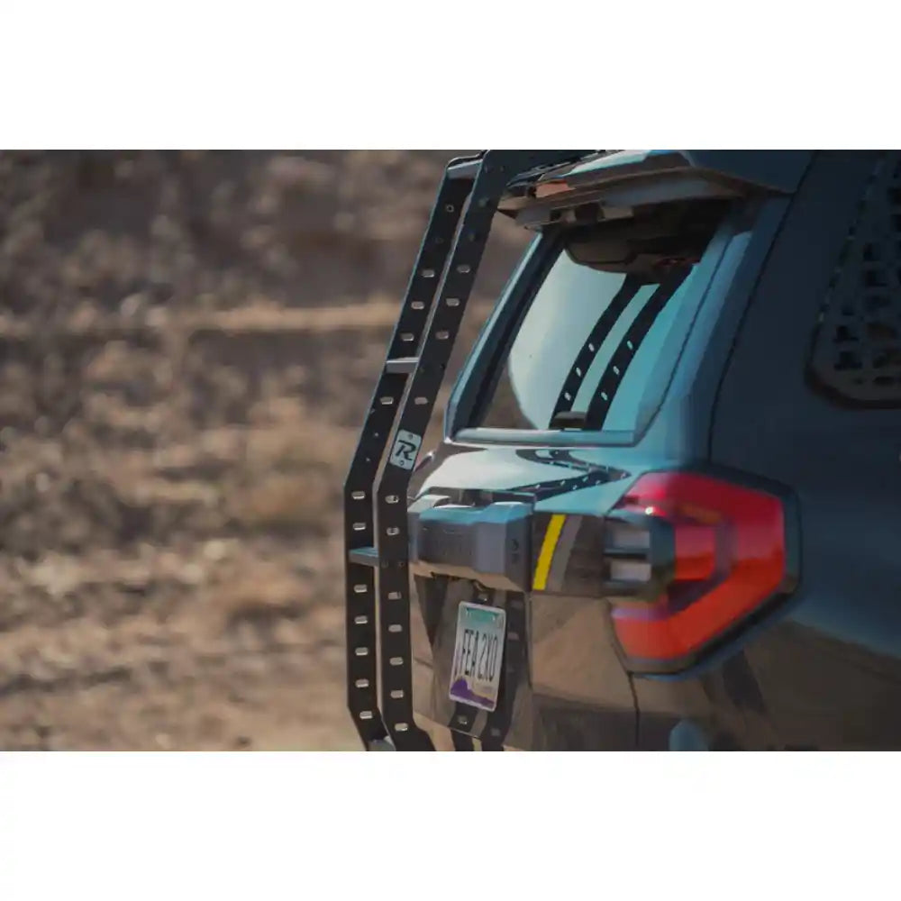 Rago rear hatch ladder installed on 2025 Toyota 4Runner, rear three-quarter
