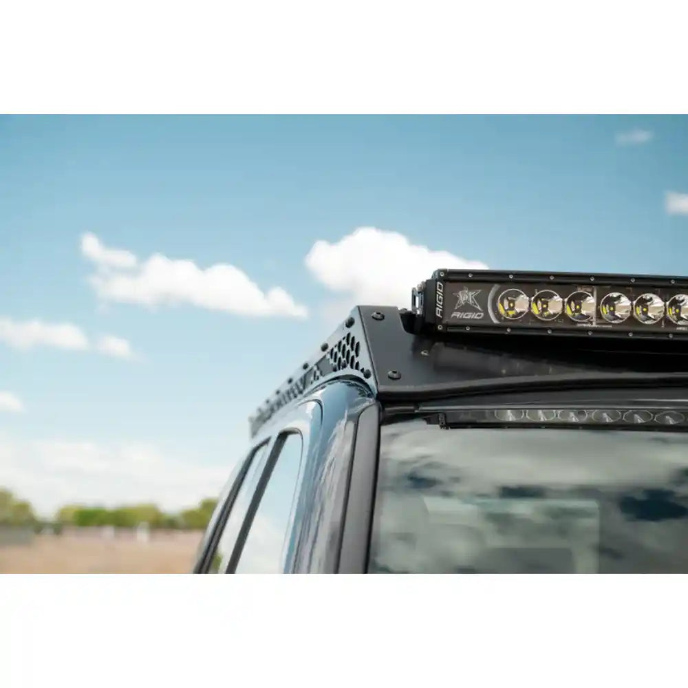 Rago roof rack light pocket with 40 inch light bar, front angle