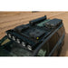 Rago roof rack with round lights and storage box on 4Runner, front angle