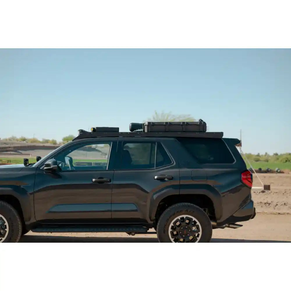 6th Gen Toyota 4Runner side profile with Rago roof rack and gear