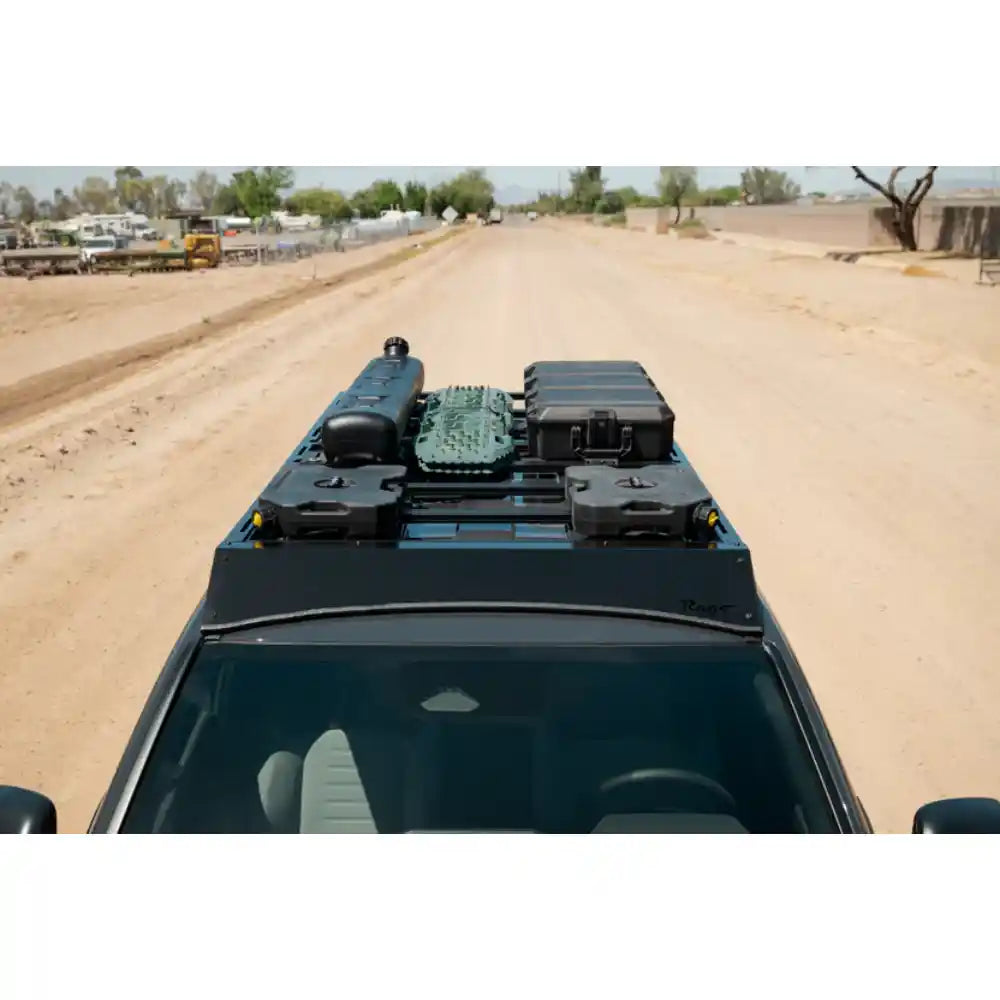 Rago roof rack loaded with gear on 2025 4Runner, rear view