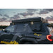 6th Gen 4Runner with Rago roof rack and rooftop tent, rear three-quarter at dusk