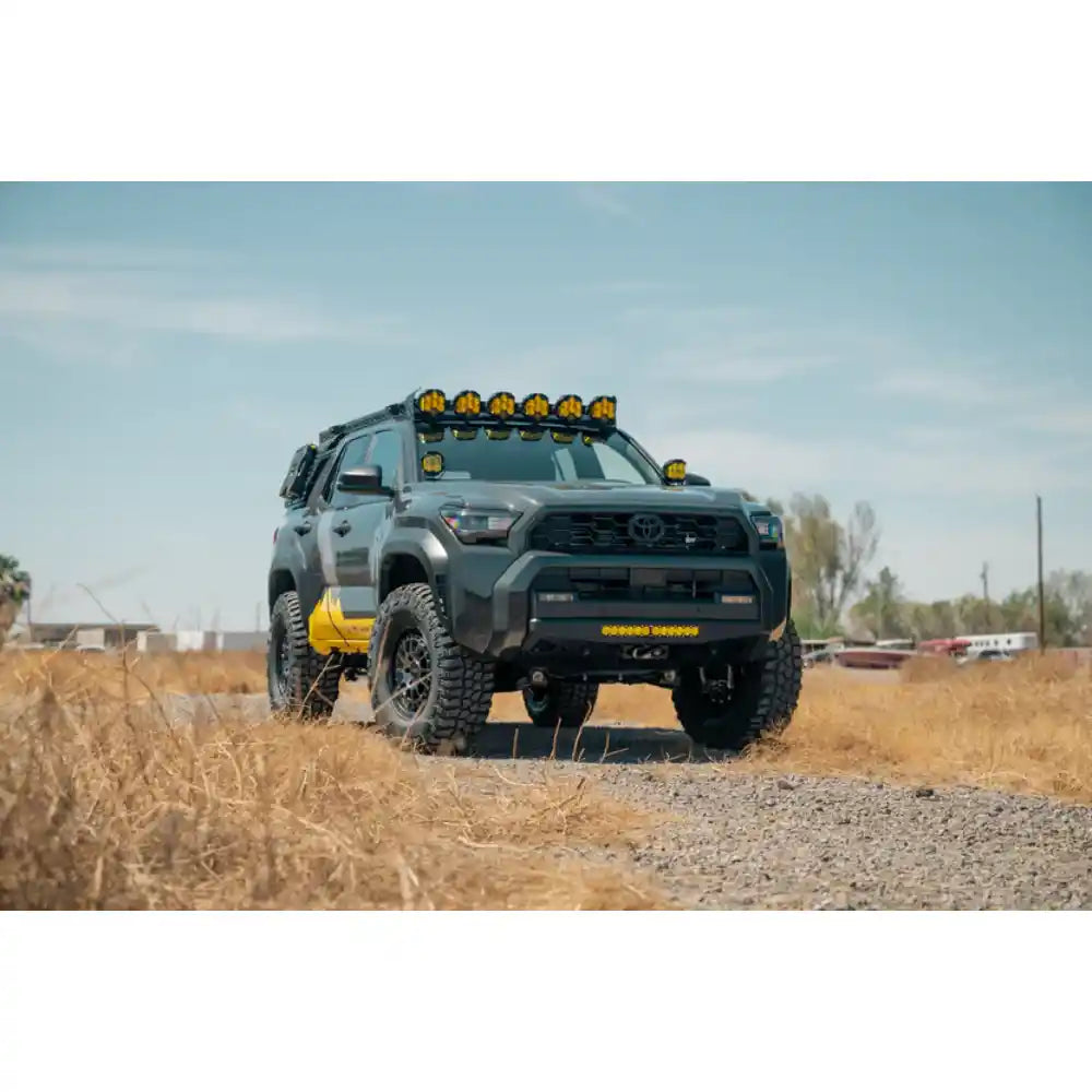 Rago LP6 light mount with six Baja Designs lights on 4Runner, front three-quarter