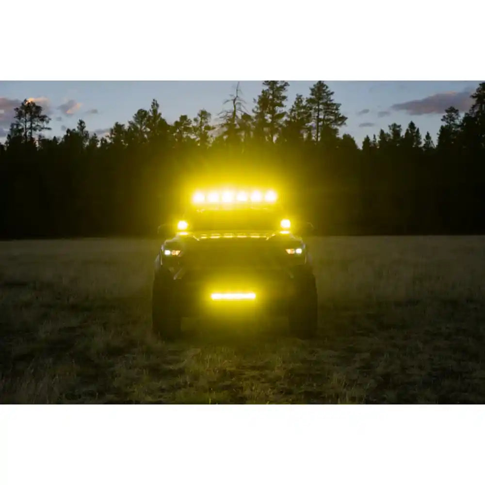 4Runner at night with Baja Designs LP6 roof lights on, front view