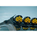 Six Baja Designs LP6 round lights on Rago light mount, close-up