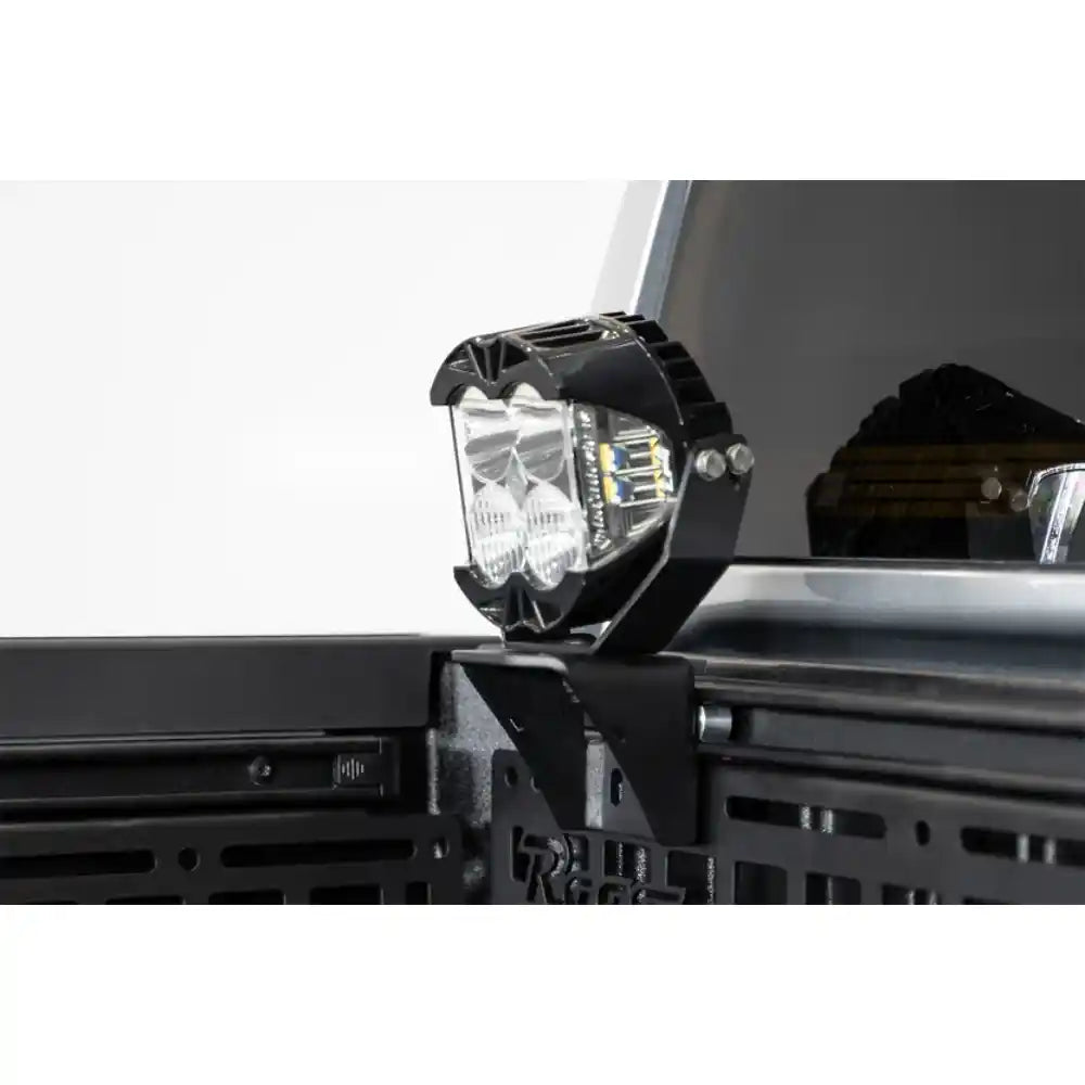 Chase light mounted on Rago accessory bracket in truck bed