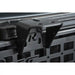 Rago accessory mounting bracket on Toyota bed rail with Molle panel, close-up