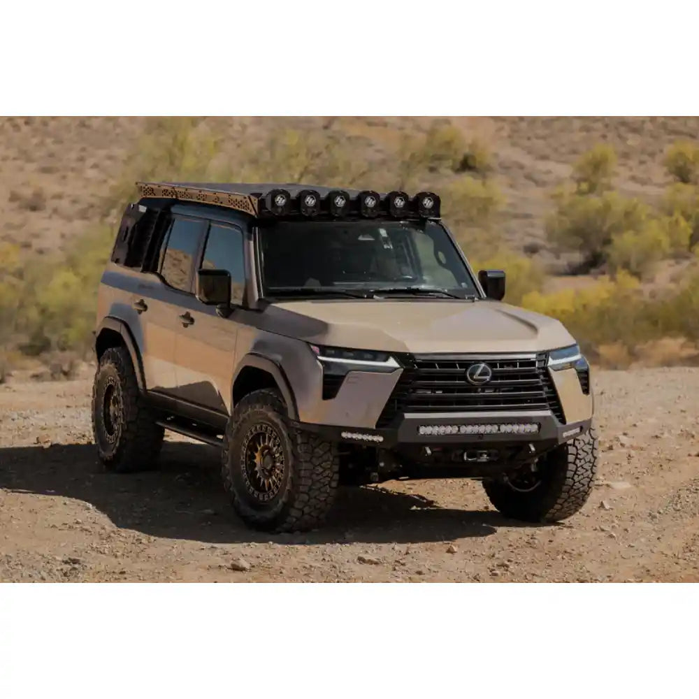 Lexus GX 550 with Rago front bumper off-road, front three-quarter