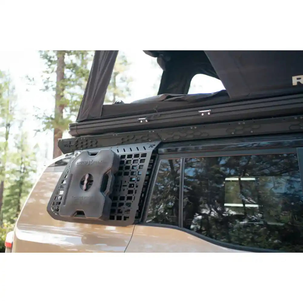 Rago exterior Molle panel on Lexus GX 550 with rooftop tent, rear close-up