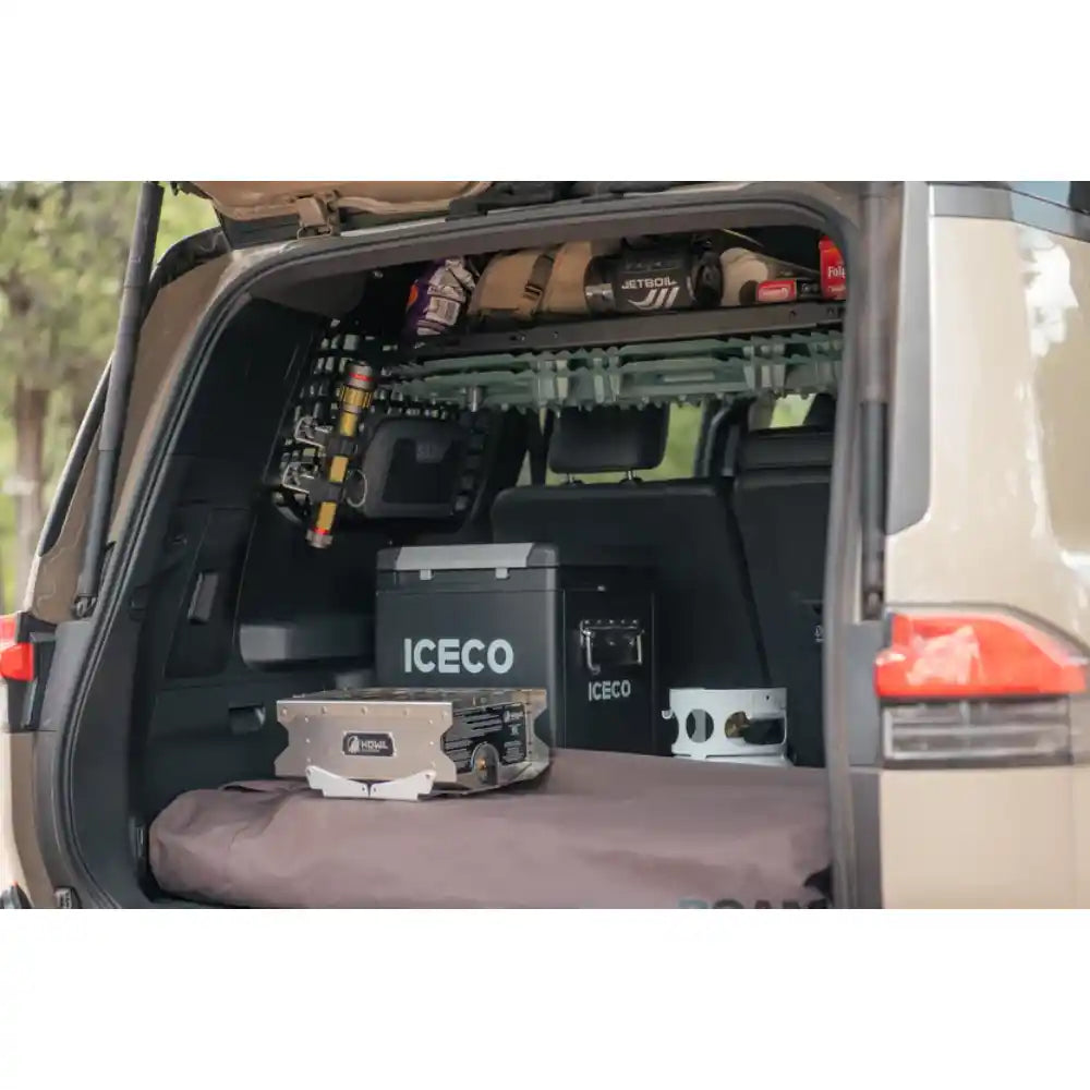 Lexus GX 550 cargo area with gear on Rago storage shelf