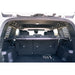 Land Cruiser cargo area with Rago shelf installed, rear view