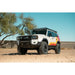 Land Cruiser with RIGID lights on Rago roof rack, front three-quarter